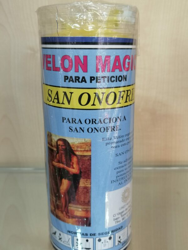 Velón Artesanal Oración San Onofre, para atraer el dinero